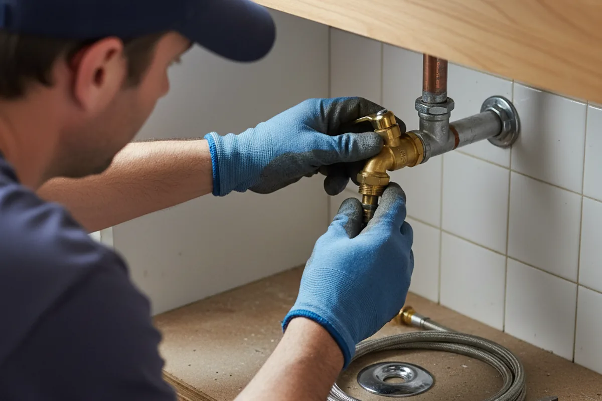 Shutoff valve and fitting work during Burst Pipe Repair in Deal